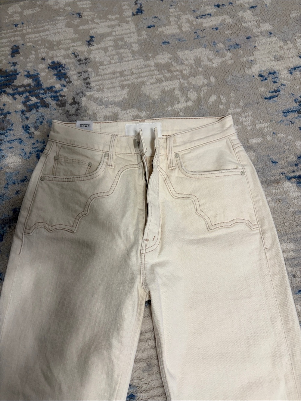 Women, mother, jeans 5 pocket . Beige